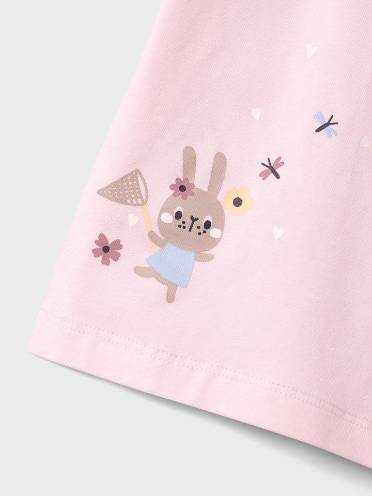 Horia Short Sleeve Top -Parfait Pink-Print detail