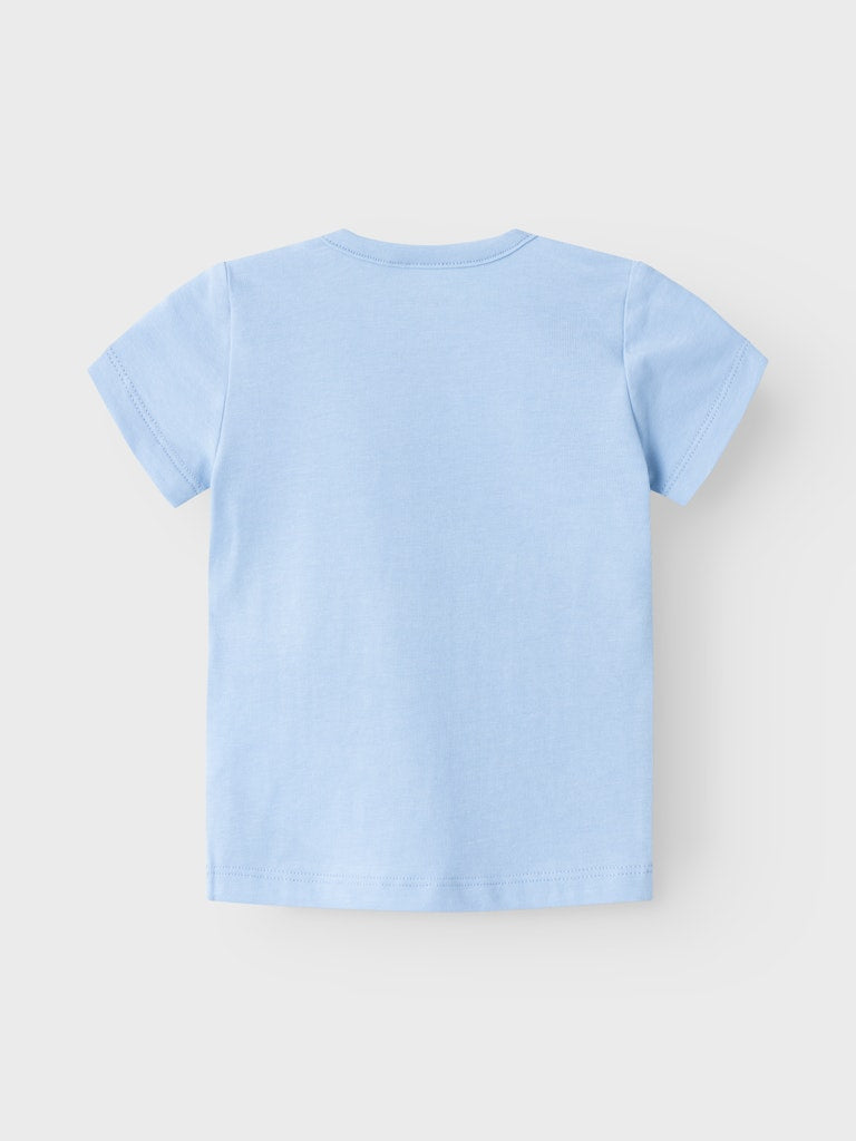 NAME IT Hyria Short Sleeve Top-Chambray Blue Chambray Blue back view