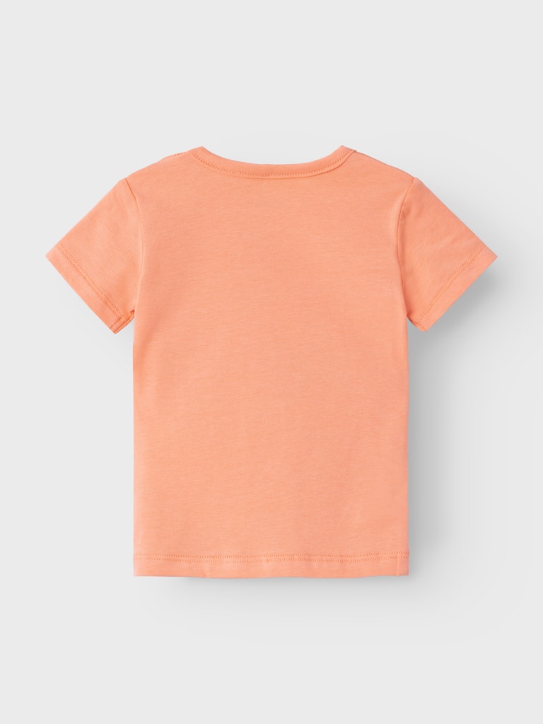 Boy's Juman Short Sleeve Top-Papaya Punch-Back View