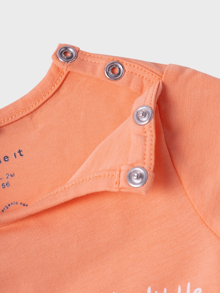 Boy's Juman Short Sleeve Top-Papaya Punch-Button View