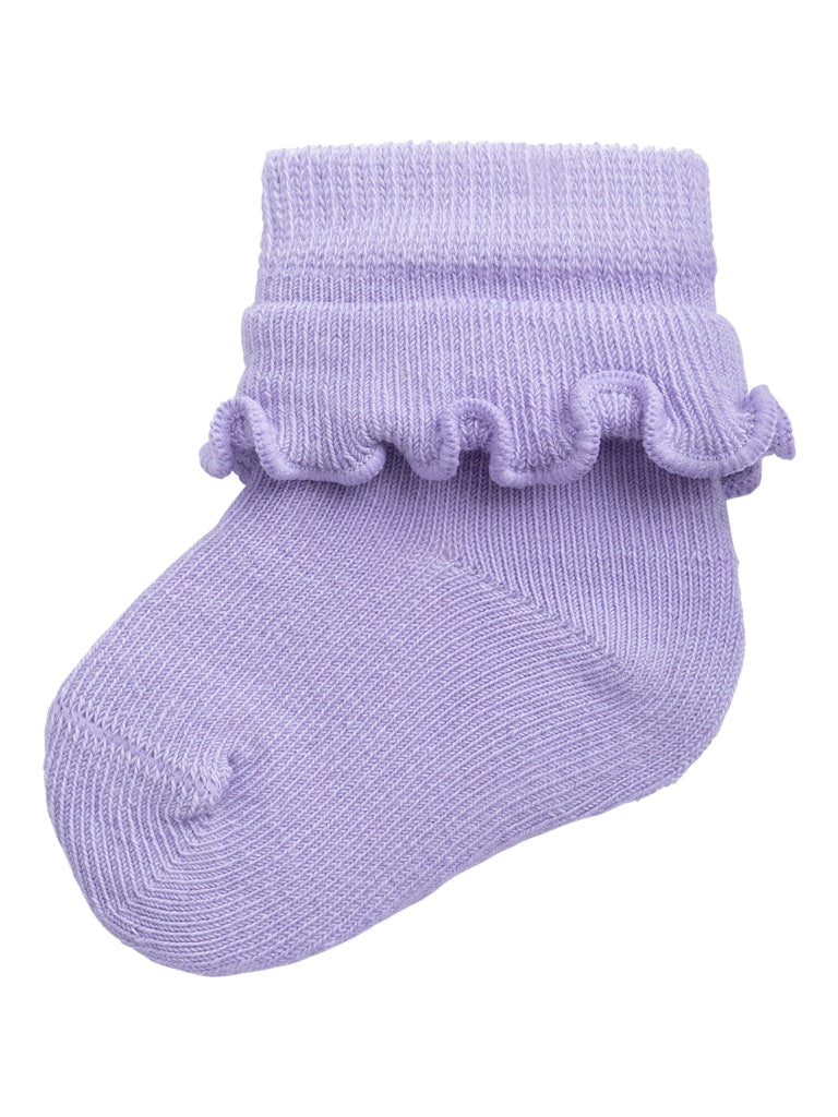 Girl's Jaschas Sock-Purple Rose-Front View