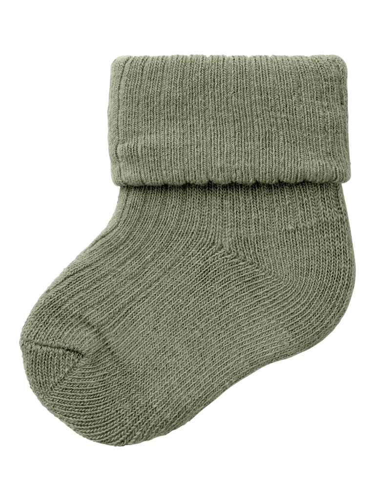 Boy's Nobbu Sock-Oil Green-Front View