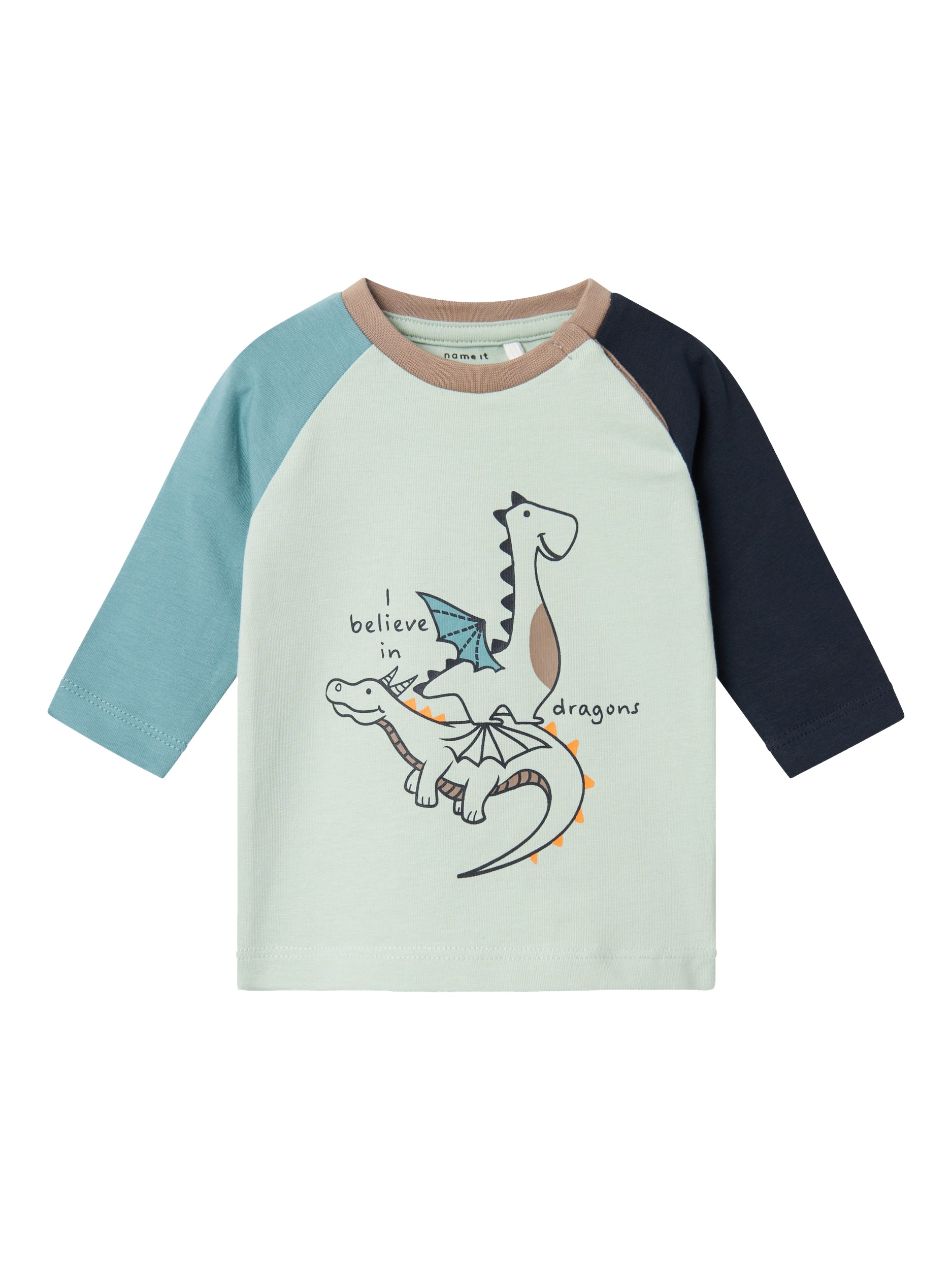 Boy's Dish Long Sleeve Top-Silt Green-Front View