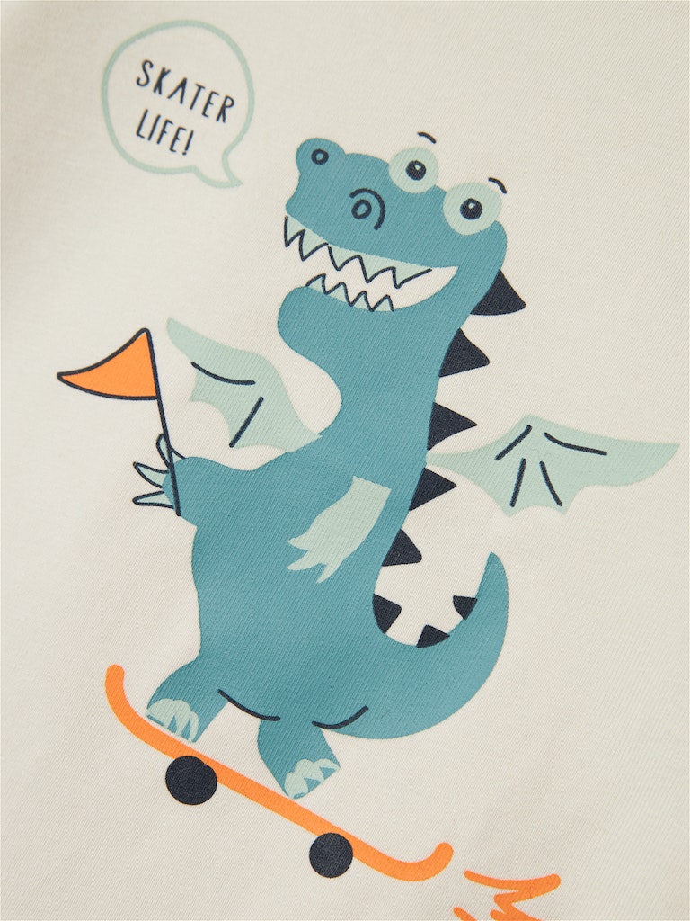 Boy's Dobin Short Sleeve Top-Jet Stream-Close Up View