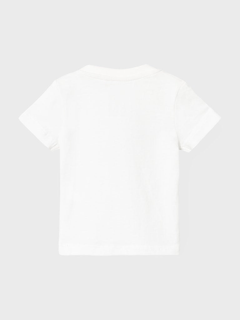 NAME IT Hikke Short Sleeve Top -Bright White Bright White model front view
