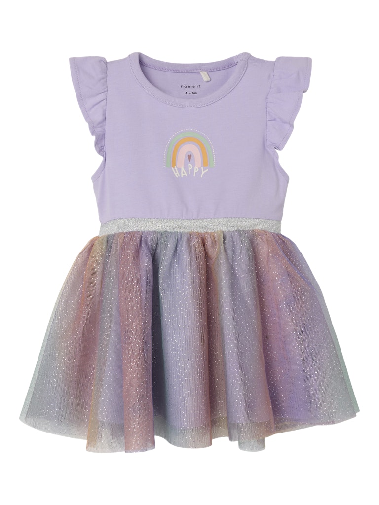 NAME IT Happi Short Sleeve Dress -Purple Rose Purple Rose front view
