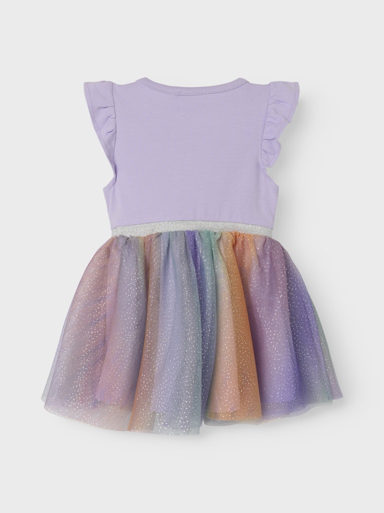 NAME IT Happi Short Sleeve Dress -Purple Rose Purple Rose model front view