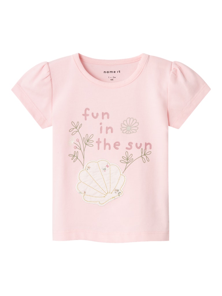 Girl's Jillina Short Sleeve Top-Parfait Pink-Front View
