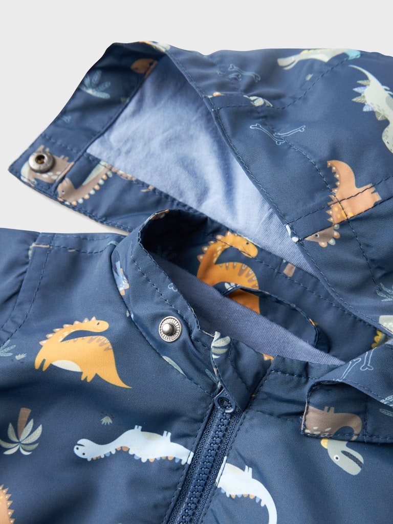 Newborn Boys Max Li Jacket-Sargasso Sea-Hood View