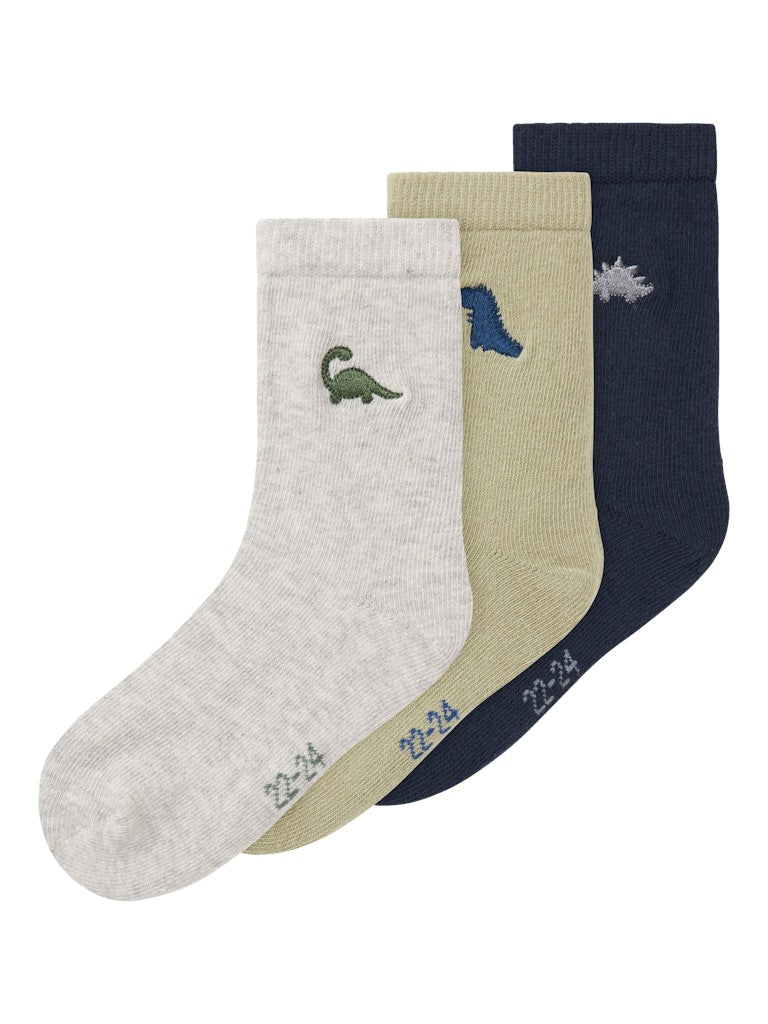 Boy's Bille 3-Pack Socks-Navy Blazer-Full Pack View