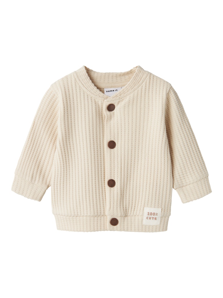Boy's Tolik Long Sleeve Cardigan-Summer Sand-Front View