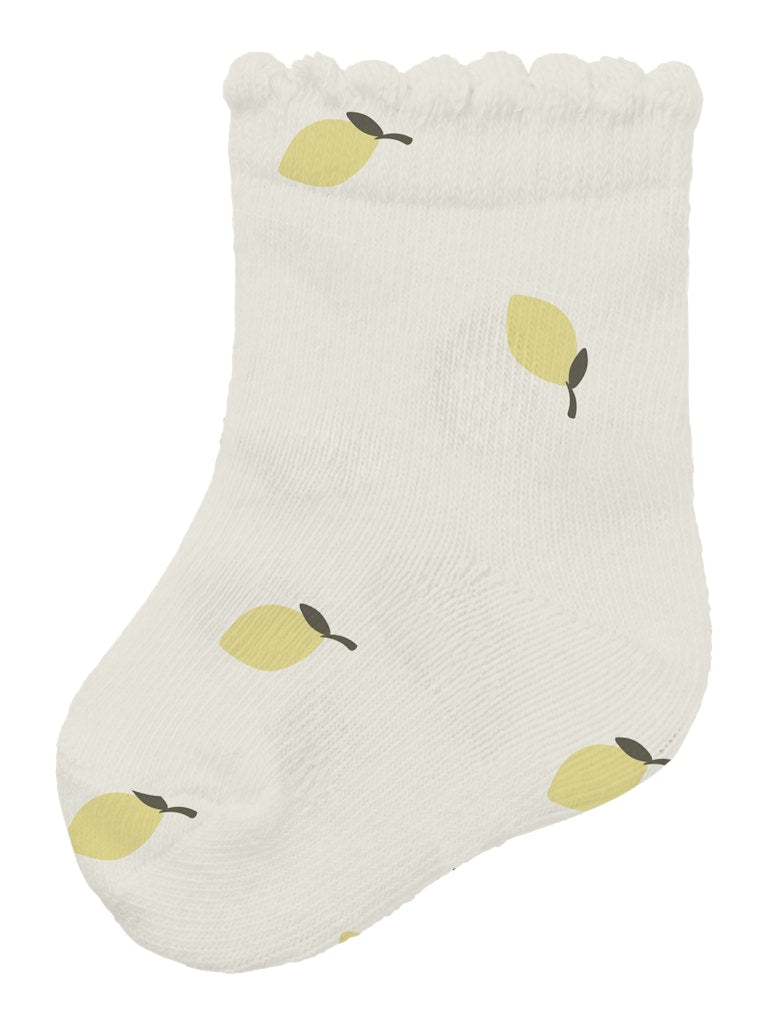 NAME IT Fiffy Cloud Dancer Newborn Sock Cloud Dancer front view