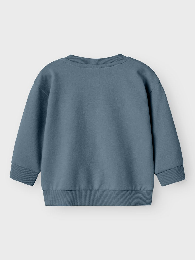 NAME IT Hack Blue Light Sweat Blue Mirage model front view