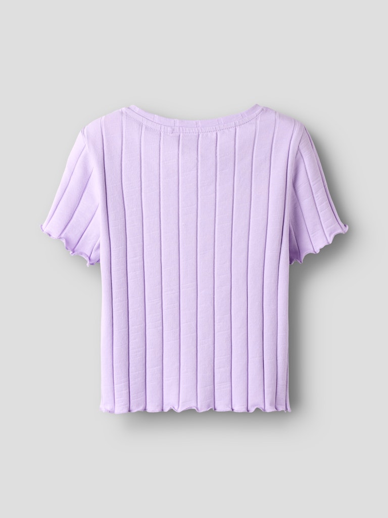 Kid Girl Noralina Short Sleeve Crop Top-Orchid Bloom-Back View