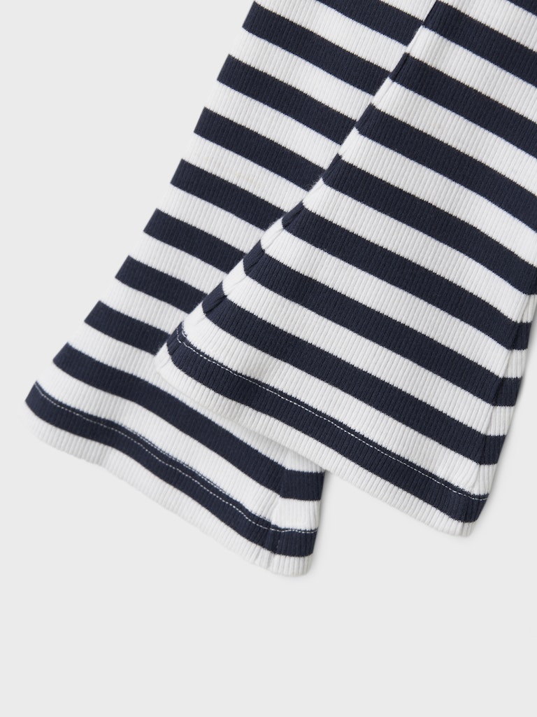 Folisa Flared Navy Stripe Pant-Leg opening