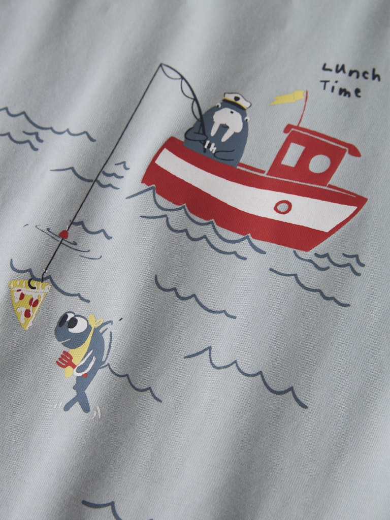 Vux Pearl Blue Lunch Time Top-Print close up