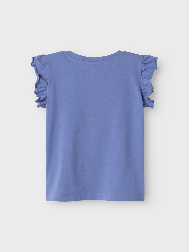 NAME IT Hadia Bleached Denim Top Bleached Denim model front view