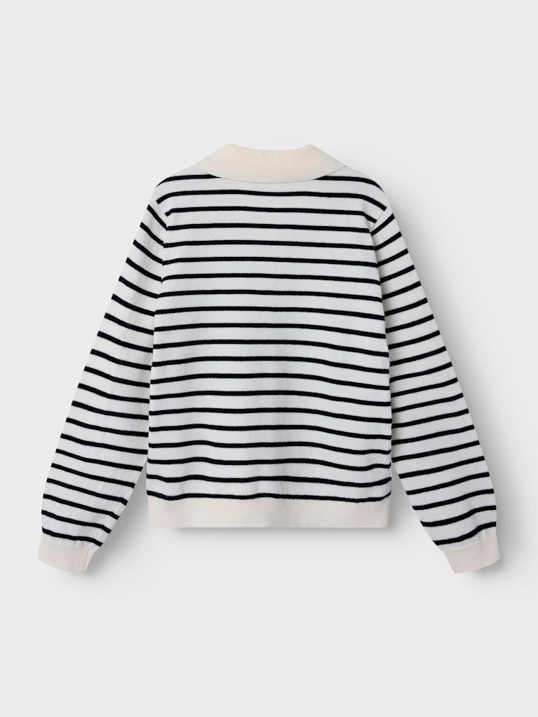 Kid Girl's Danja Long Sleeve Polo Knit-Whisper White-Back View