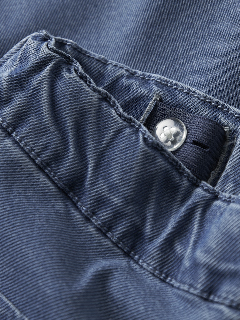 NAME IT Bella Wide Pull Up Jeans 2533 Medium Blue Denim model front view
