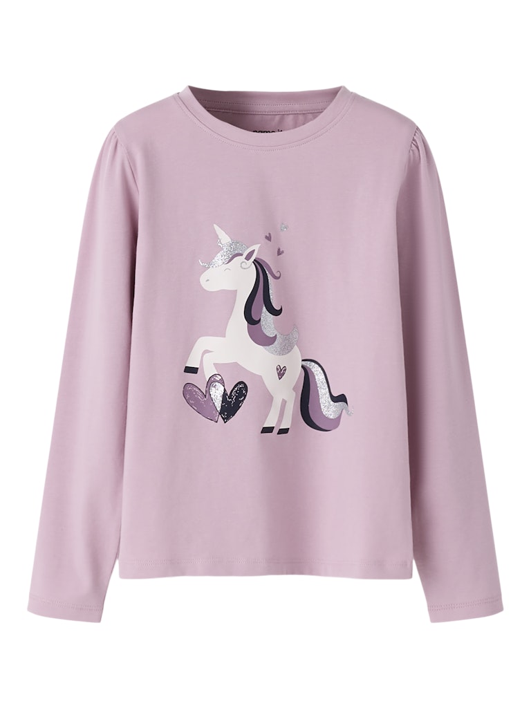 NAME IT Tearta Long Sleeve Top Dawn Pink front view