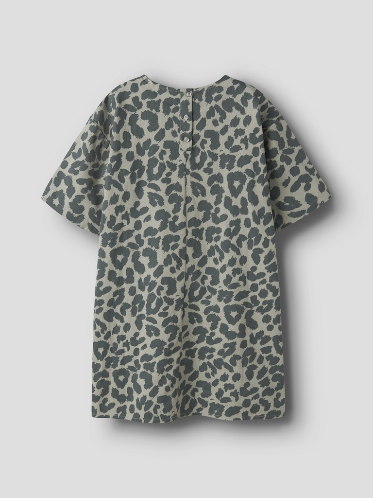 NAME IT Belate Short Sleeve Dress Shadow flat front view
