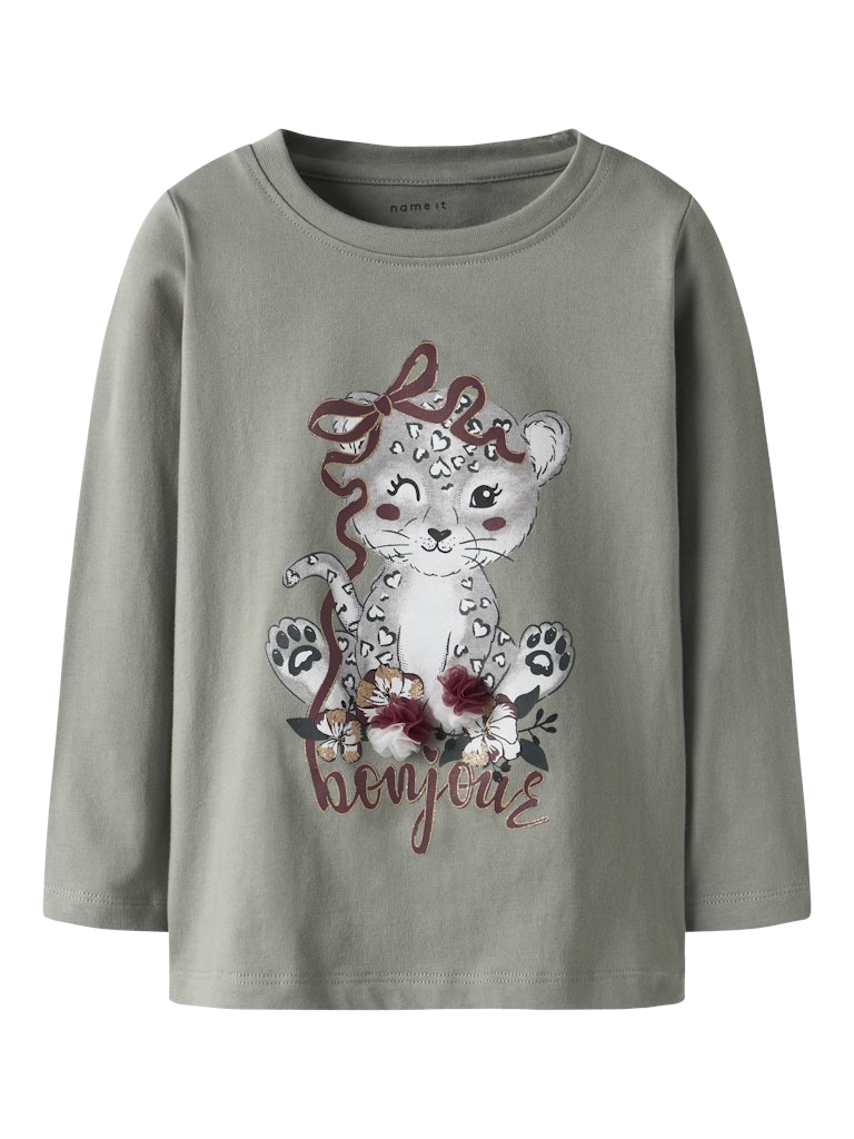 NAME IT Betua Long Sleeve Top Shadow front view