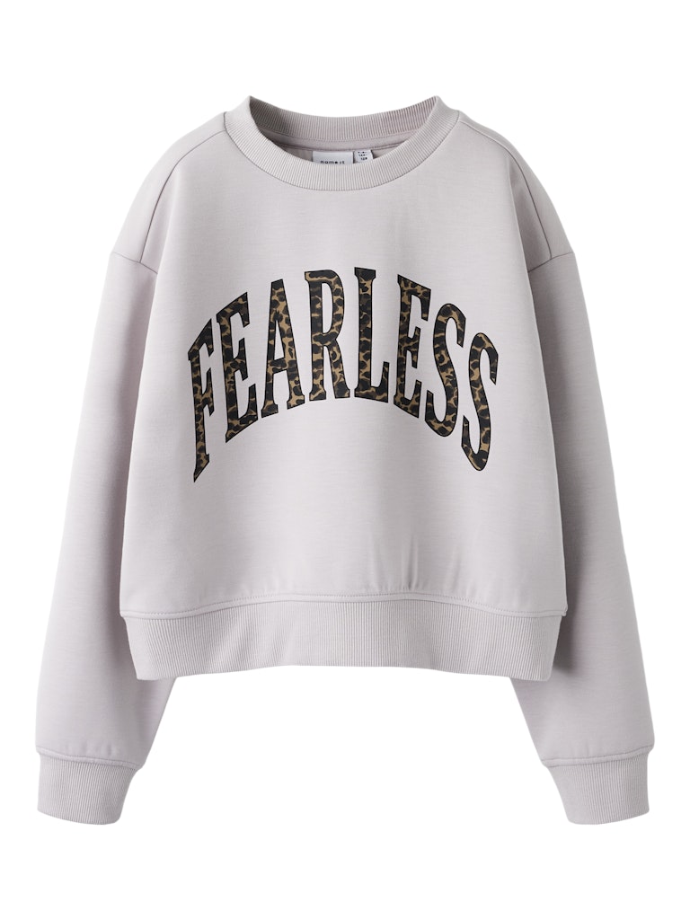 NAME IT Bima Long Sleeve Short Sweat Lilac Marble detail view