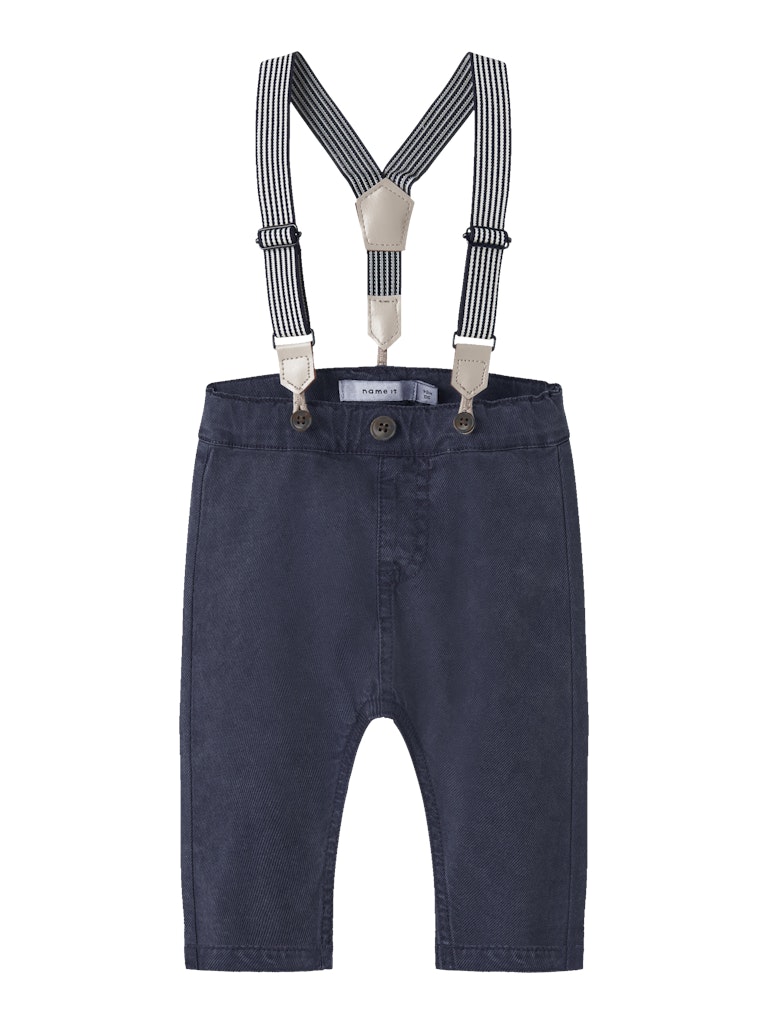 NAME IT Ben Bow Tap Pant Navy Blazer model front view