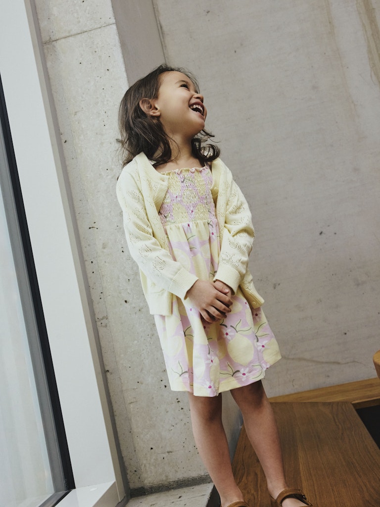 NAME IT Fiaja Knit Cardigan Pear Sorbet back view
