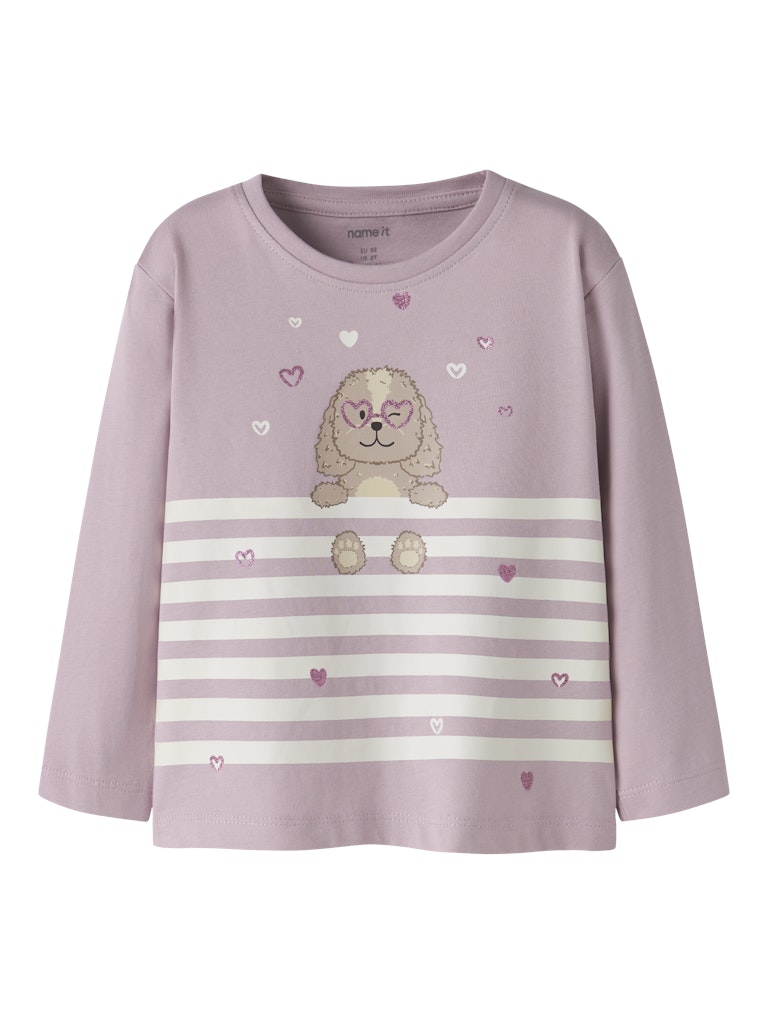 NAME IT Valiane Long Sleeve Regular Top Lavender Gray alternate view