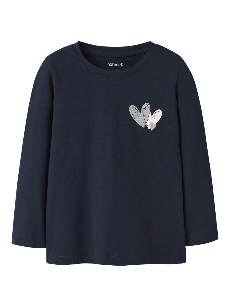 NAME IT Teartas Long Sleeve Top Navy Blazer model front view