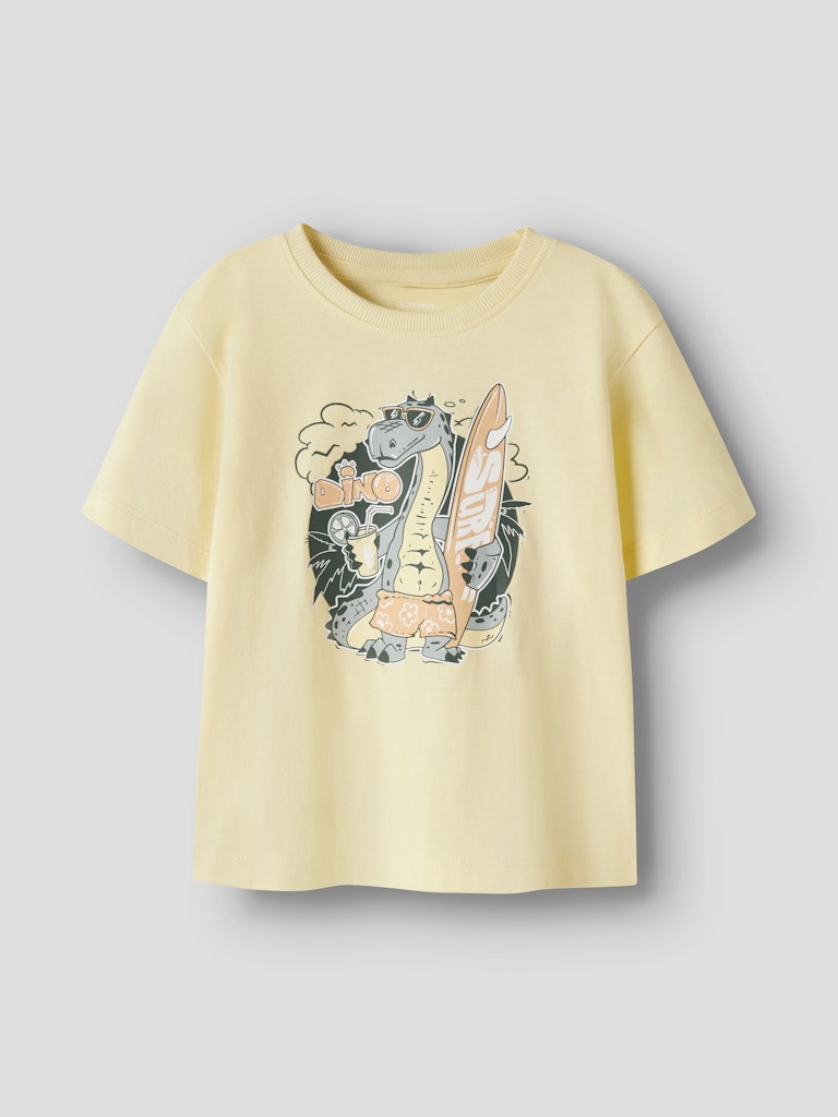 NAME IT Vanyo Short Sleeve T-Shirt Double Cream Dino Surf detail view