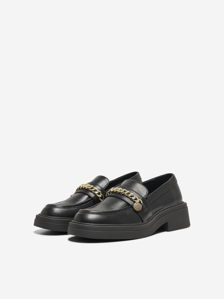 Ladies Lazuli Charm Loafer-Black-Front View