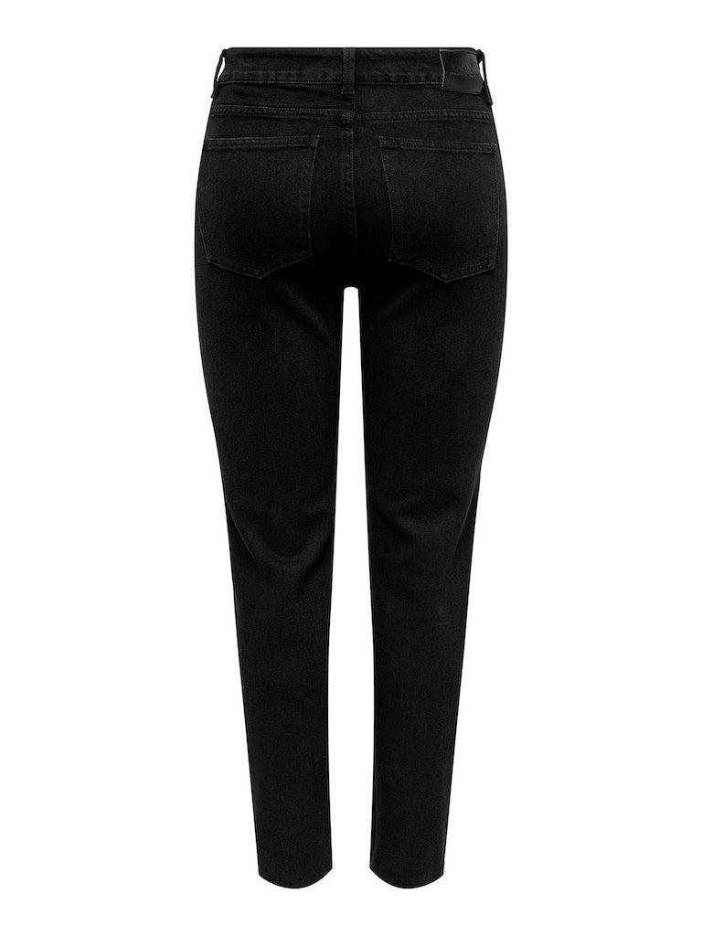ONLY Emily Straight Leg Denim MA450-Black Denim BLACK DENIM model front view