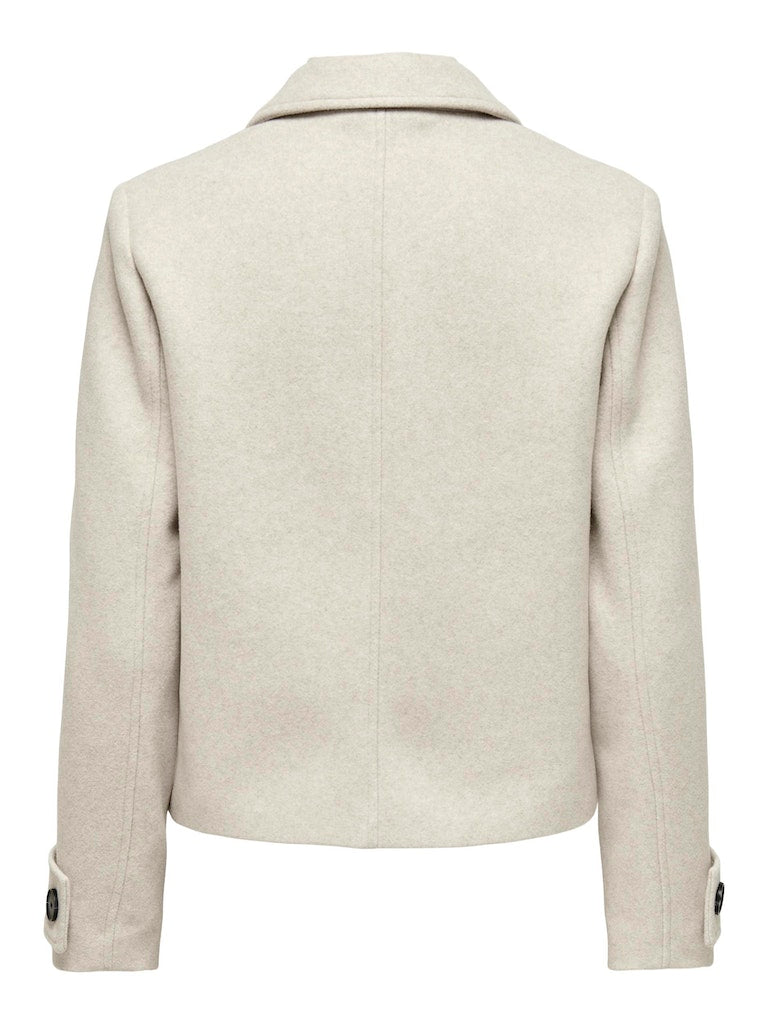 Ladies Freja Life Short Double Breasted Jacket-Pumice Stone-Back View
