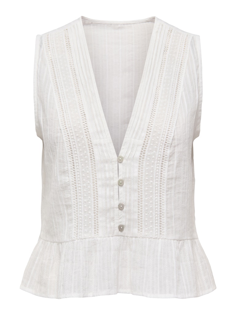 Ladies Talli Sleevless Top-Cloud Dancer-Front View