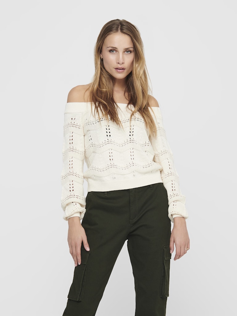 Ladies Vilda Life Long Sleeve Pullover Knit-Model Front View