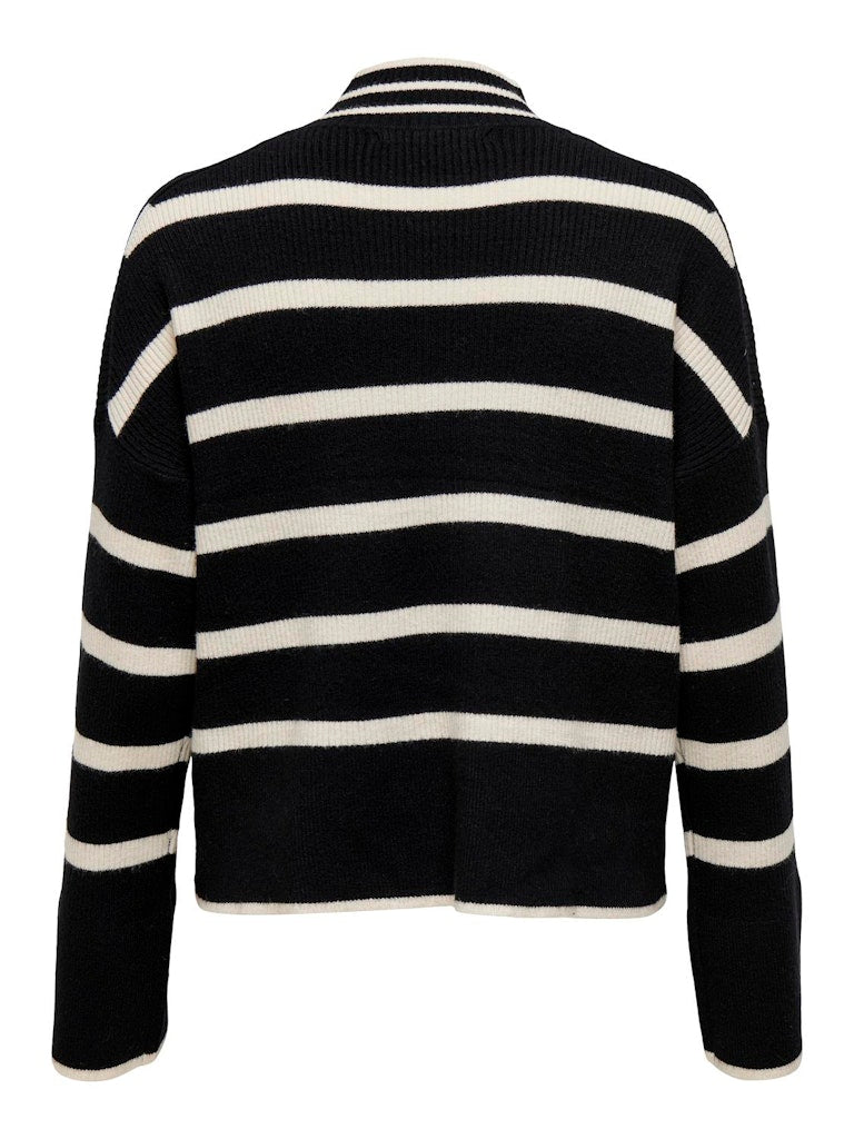 ONLY Ibil Long Sleeve High Neck Pullover Knit-Black BLACK model front view