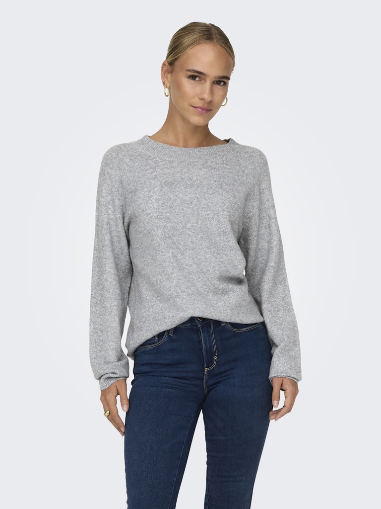 Ladies Rica Life LongSleeve Pullover Knit - Grey-Closer View of the Front