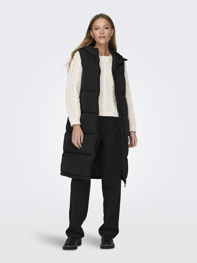 ONLY Alina Long Gilet-Black BLACK front view