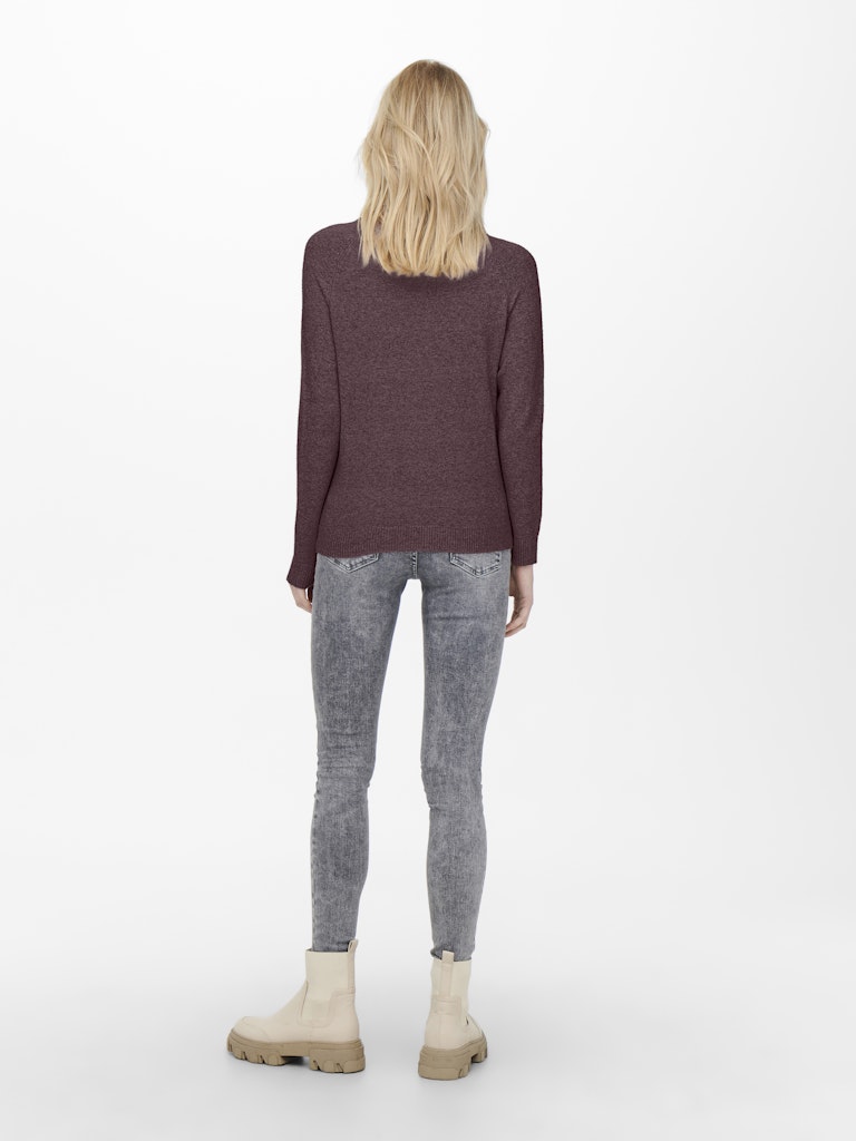 Ladies Rica Life Long Sleeve Pullover Knit - Rose Brown-Model Back View