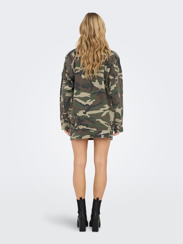 Ladies Margot Long Sleeve Cargo Jacket-Weathered Teak-Model Back View