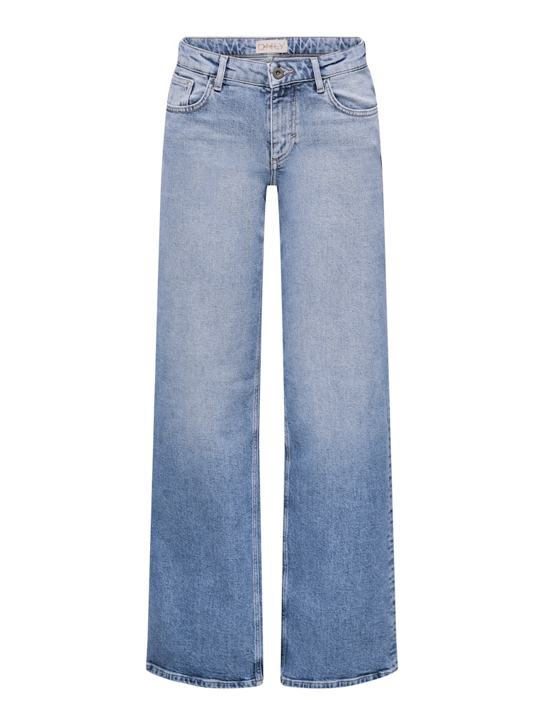 ONLY Juicy Low Waist Wide Leg Denim Jeans Light Blue Denim back view