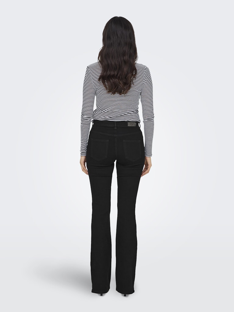 ONLY Blush Mid Waist Flared Black Denim Jeans BLACK DENIM detail view