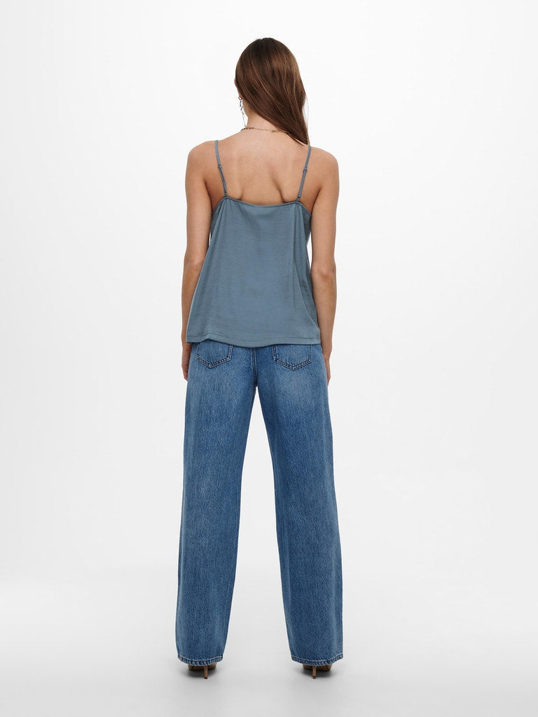 Ladies Debbie Singlet-Blue Mirage-Back View