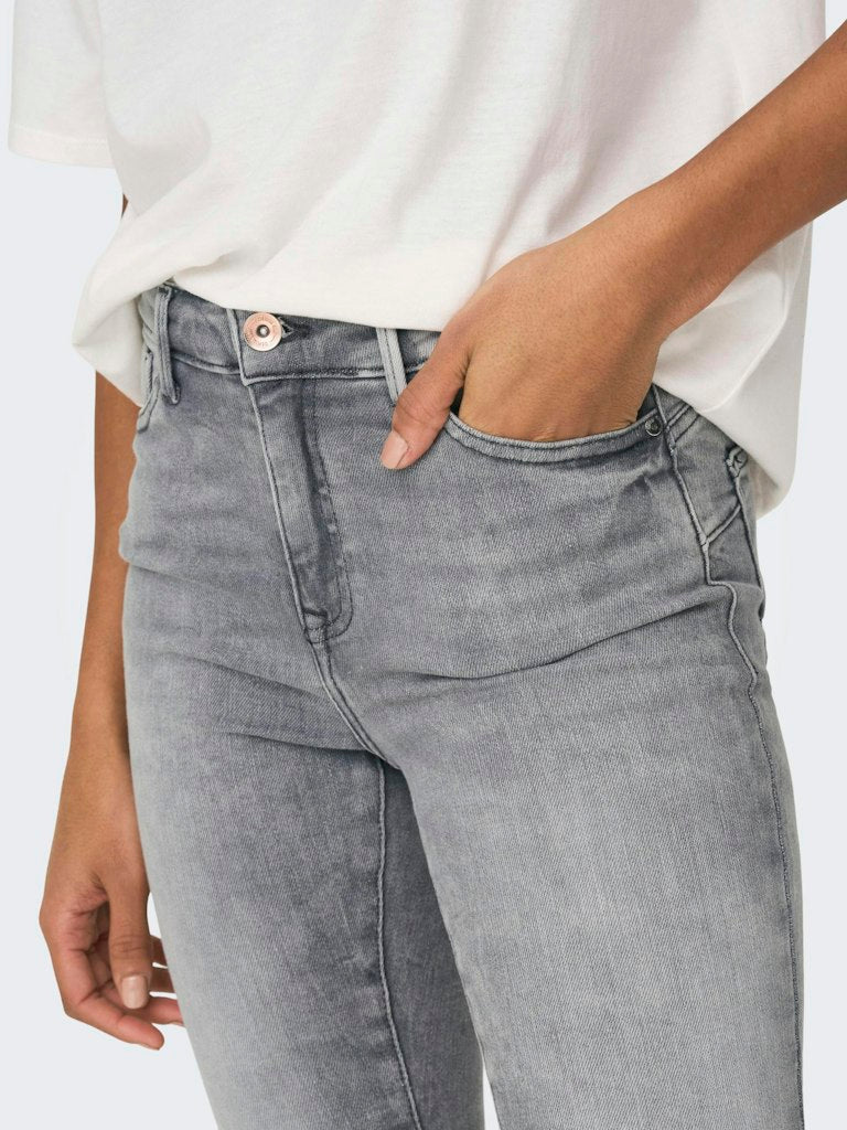 Ladies Power Mid Push Up-Grey Denim-Waist View