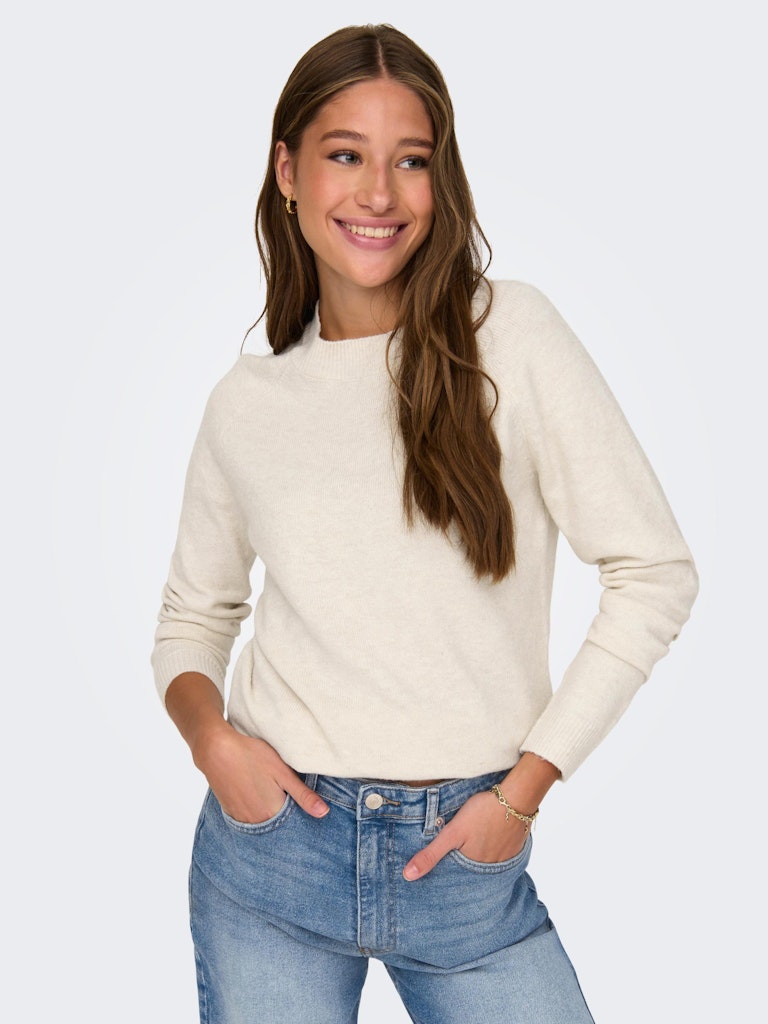 ONLY Rica Life Long Sleeve Birch Pullover Knit - Birch Birch front view