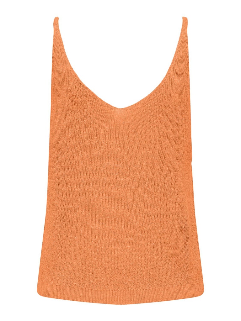 Ladies Shina Sleeveless Glitter Top Knit-Tangerine-Back View