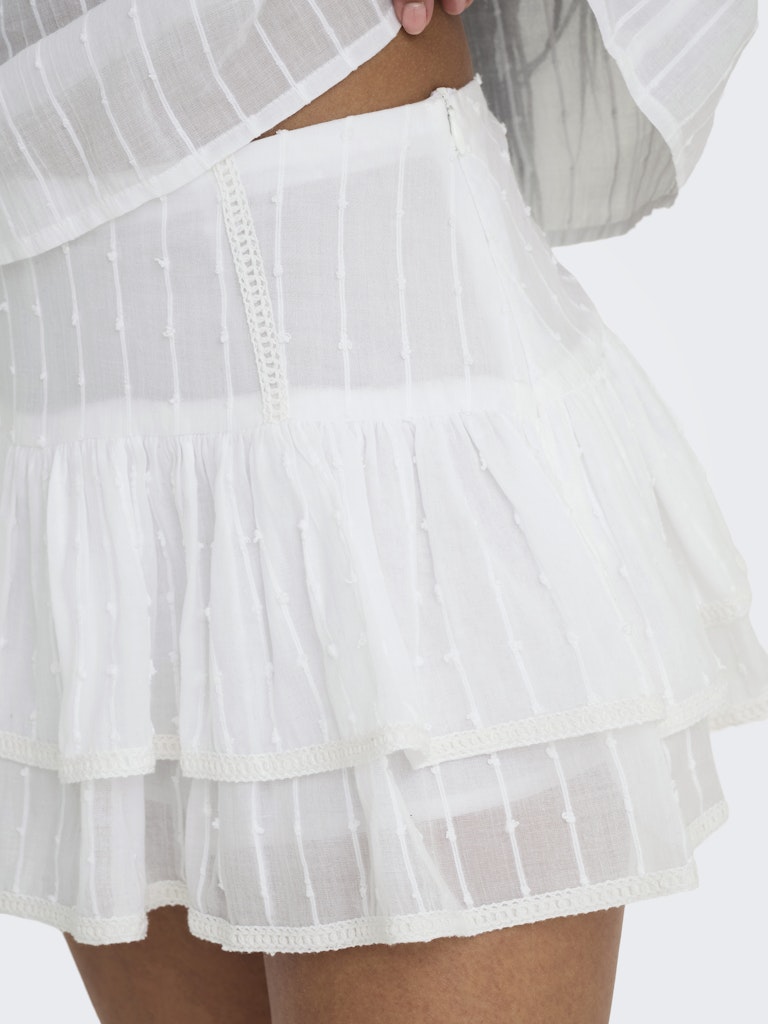 Ladies Nalla Life Mid Waist Skort-Bright White-Close Up View