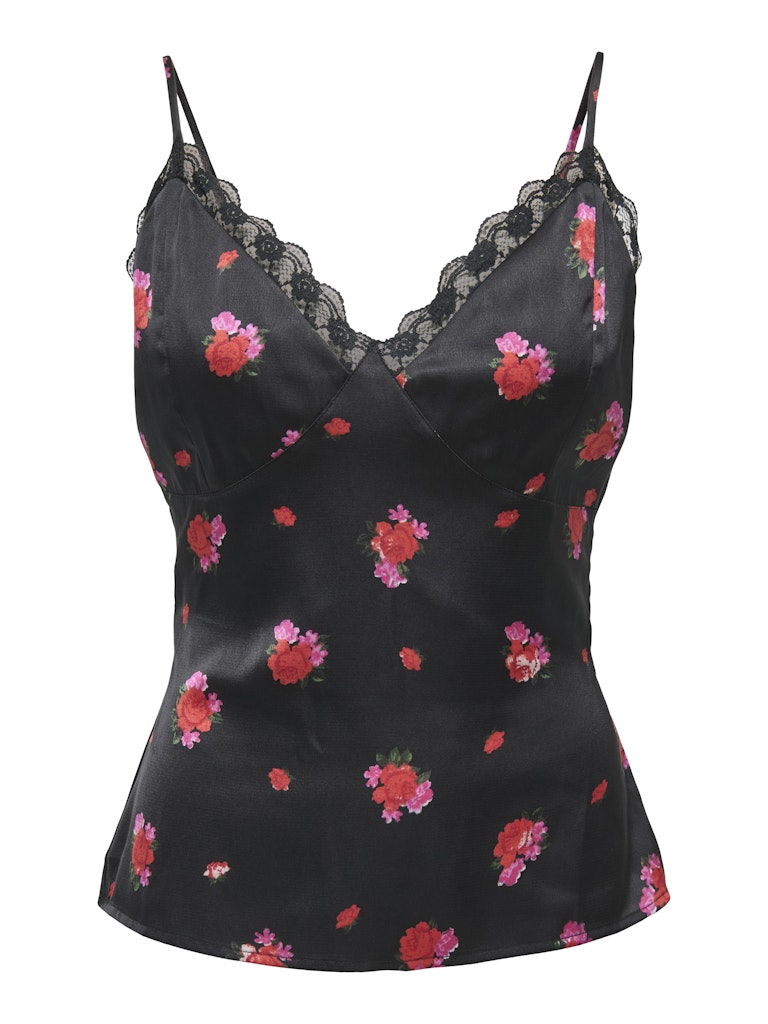 Ladies Lorelai Camisole Top-Black-Front View